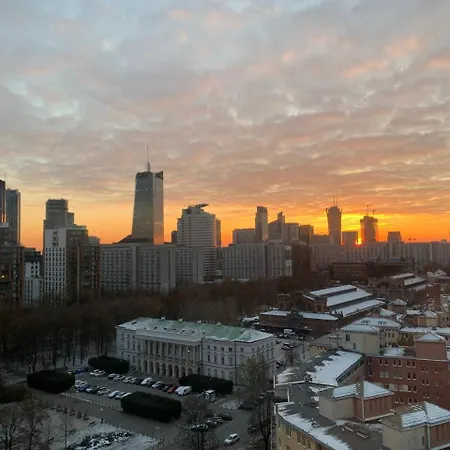с видом, центр варшавы Appartement Varsovie